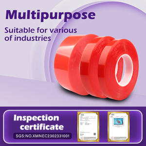 Barato claro resistente fuerte adhesivo ancho doble cara rojo PET poliéster acrílico cinta China cinta adhesiva - Product Image 3