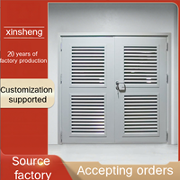 Porte de ventilation à double battant en acier sur mesure, isolée thermiquement, thermolaquée, marque Xinsheng, pour salle d'équipement