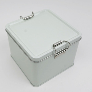 Boîte de rangement carrée en métal avec loquet de verrouillage, grande capacité, qualité alimentaire, pour le stockage à domicile, logo personnalisé imprimé - Product Image 6