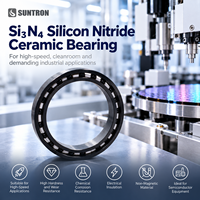 Si3N4 Thin Section Full Ceramic Ball Bearing with PTFE Cage for Precision and High Speed Equipment