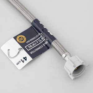 צינור מים גמיש מודרני מנירוסטה קלועה עם חיבורי נחושת משופרים, צינור פנימי מ-PVC, 1/2 אינץ', 10 בר, מתוצרת PPW Stock Kitchen - Product Image 2