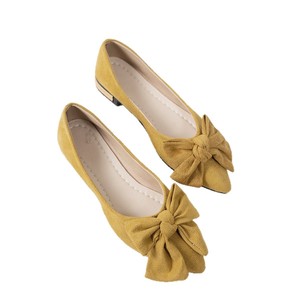 Zapatos Planos de Tacón Bajo con Punta en Pico y Lazo para Mujer, Talla Grande, de Ante, con Tacón Grueso, para Primavera, Talla 44 - Product Image 5