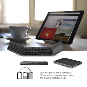 لوحة لمس محمولة نحيفة للغاية من الألومنيوم قابلة للطي وقابلة لإعادة الشحن لنظام iOS وأجهزة <span class=keywords><strong>iPad</strong></span> وأندرويد وويندوز والآيفون بثلاثة أزرار للحاسوب المحمول - Product Image 6