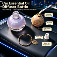 Diffuseur de parfum pour voiture 10 ml en stock, flacon en verre dégradé avec bouchon en bois, désodorisant suspendu pour voiture, aromathérapie