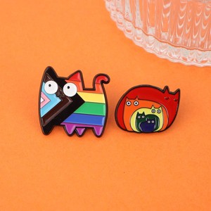 Nouveauté 2026 : Broches en émail et en métal, badges de revers pour vêtements, motifs chat arc-en-ciel, chaton de dessin animé, animal de compagnie, bijoux, cadeaux pour amis - Product Image 4