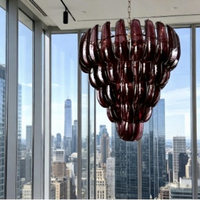 Lustre en verre en forme de fer à cheval de style Murano personnalisé, lampe suspendue artistique pour projet d'aménagement intérieur commercial