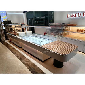 Réfrigérateur de boulangerie Double face commercial chauffe-aliments métalliques réfrigérateur <span class=keywords><strong>fromage</strong></span> chocolat vitrine affichage support de chocolat chaud - Product Image 3