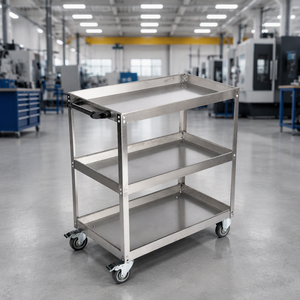 Carrito de Utilidad de Tres Niveles de Alta Resistencia OEM ODM, Se Acepta Personalización de Tamaño y Logotipo para Propietarios y Vendedores de Marcas Comerciales - Product Image 1