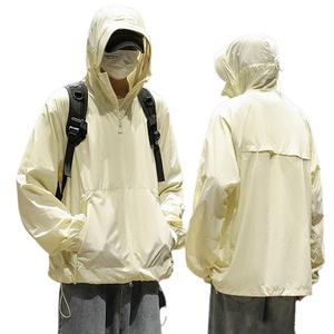 Ultra-sottile UPF50 + protezione UV giacca estiva da esterno per uomo e donna Casual stile montano in Nylon con cerniera frontale con Logo Sun - Product Image 5