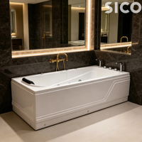 Baignoire autoportante écologique SICO avec bain à remous et massage par air, SPA à bulles pour une personne, idéale pour appartement