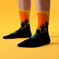 Modèles personnalisés d'imprimante de chaussettes sans couture à 360 ° sur coton, polyester, nylon