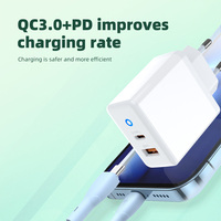 Adaptateur secteur USB A+C GAN 35W haute puissance, nouveau design, chargeur de voyage, prise EU, chargeur rapide pour téléphone