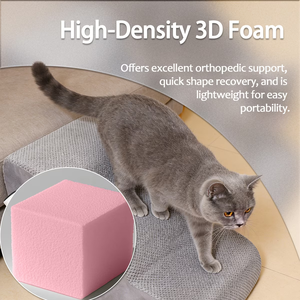 Rampe d'escalier pour chien de luxe 40 cm à 3 niveaux, escalier pour animaux de compagnie avec revêtement en tissu durable, imperméable et antidérapant pour petits chiens et chats - Product Image 3