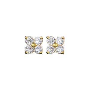 Moissanite Stud <b>Earrings</b> <b>Four</b> <b>Leaf</b> <b>Clover</b> Design 925 Silver Post Claw Setting Everyday Wear Fashion Jewelry For Women - Product Image 4