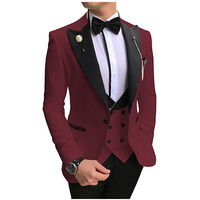 Costumes slim pour hommes Ensemble trois pièces Costumes de performance Costume pour homme Robe de danse pour hommes personnalisée en gros