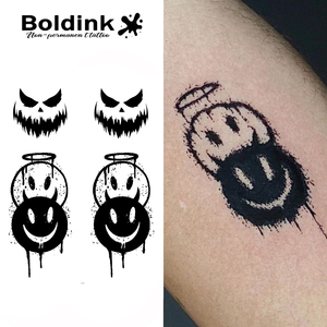 Boldink Custom Realistic Street Graffiti <strong>Evil</strong> Pumpkin Body Art Waterproof Long Lasting 2 Weeks Jagua Juice Ink Tattoo - Product Image 1