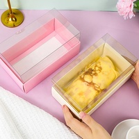 XJH Transparent Cupcake Rouleau Suisse Récipient Transparent En Plastique PET Emballage De Cuisson Boîte De Papier Cadeau Boîte De Gâteau Rectangulaire