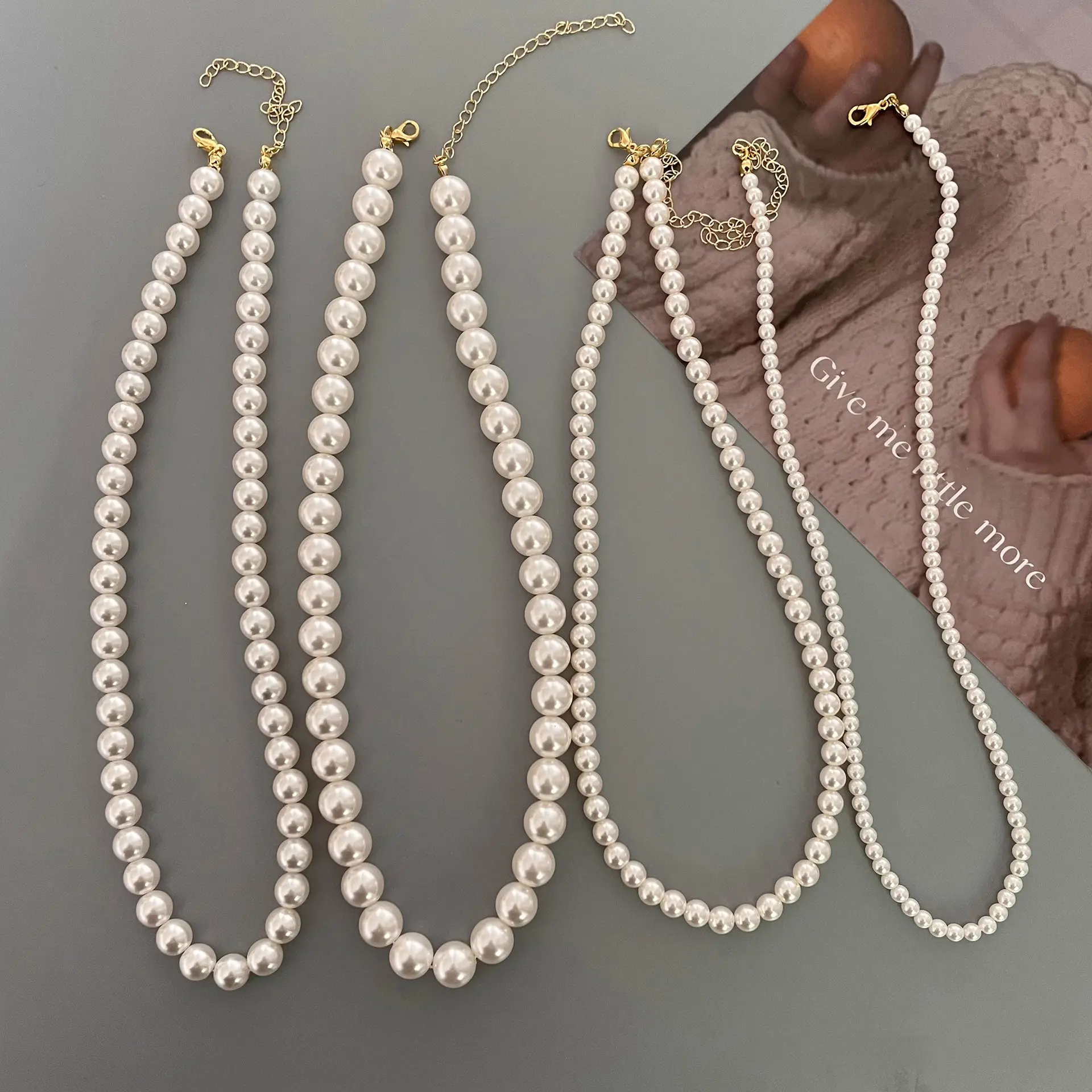 Personalizzato o Standard buon prezzo collana di perle d'oro lunga collana di perle da sposa per le donne