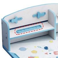 Ensemble de Table d'étude en bois pour enfants, chaise et Table, ajustable, motif dessin animé, bureau, vente en gros, 12 pièces