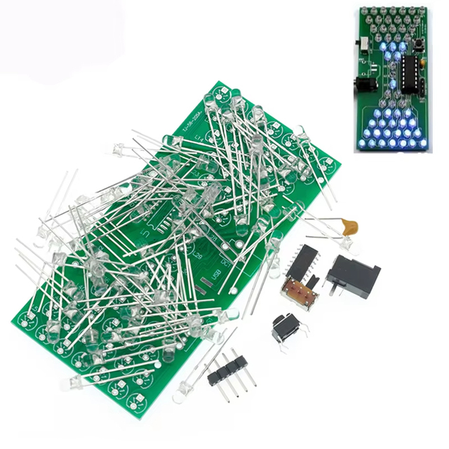 5V Electronic Hourglass DIY Kit Funny Electric Production Kits Precise With LED Lamps Double Layer PCB Board 84*40mm