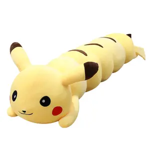 Sevimli yumuşak büyük boy doldurulmuş hayvan peluş uzun Pikachu bebek sarılma vücut yastık peluş oyuncak için kanepe yastığı ev dekorasyon