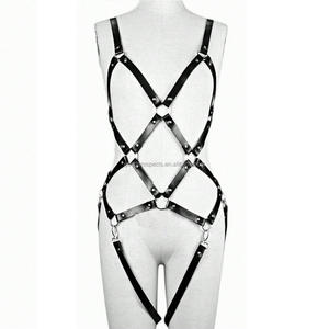 セクシーなボンデージ服 女性用 SM 大人用 ワンセット 魅惑的なタイトなPUレザーアクセサリー ベルト付き 卸売 - Product Image 5