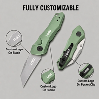 KX 7350 Outdoor Notfall-Schlüsselanhänger Tragbares Klappmesser mit Aluminiumgriff und Hakenklinge für Camping und Abenteuer DIY OEM