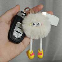 Porte-clés en peluche en cuir de boule de charbon elfe moche drôle dessin animé écologique couleur personnalisée pendentif décor de voiture