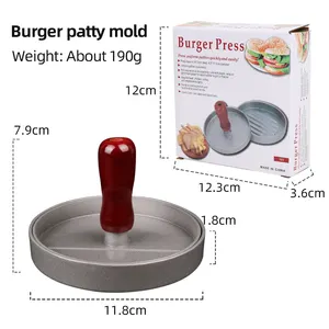 Keukenleverancier Aluminiumlegering Patty Persmachine Set Hamburger Pasteitje Maker Vleesvermalser Pers Keukengerei Keuken