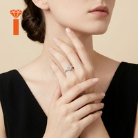 Bague de Fiançailles Classique en Moissanite Ronde de 2 carats avec Pierres Latérales Graduées et Pavé, Bague Solitaire Centrale Ronde pour Promesse