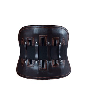 Cinturón de soporte lumbar de cuero con cuatro placas de acero para soporte de cintura SMLXLXXL - Product Image 1