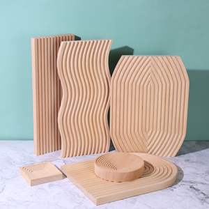 Arcobaleno acqua Ripple legno di faggio vassoio per il tè del pane del pomeriggio tavola di fotografia di cibo oggetti di scena tavola di aromaterapia blocchi di taglio - Product Image 4