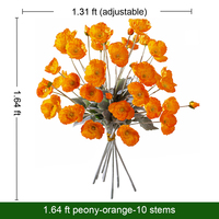 Vente en gros d'usine, fleurs de pavot blanches artificielles faites à la main, au toucher réel, pour la décoration de la maison, du bureau, de l'hôtel, de Noël, de la Saint-Valentin
