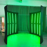 Boîtier de cabine photo ronde Luxe Led 360 avec logo personnalisé gratuit Plate-forme à 360 degrés cabine photo gonflable à LED d'affaires