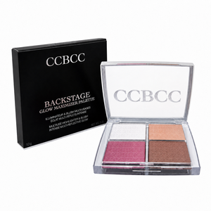 Paleta de maquillaje facial multiusos con 4 tonos brillantes, 10g, iluminador, rubor, contorno, sombra de ojos, todo en uno, paleta de polvos faciales - Product Image 1