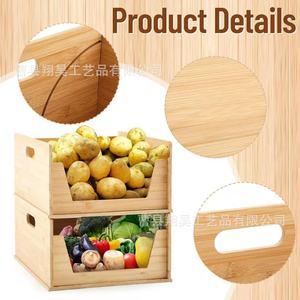 Wooden Stackable <b>Storage</b> <b>Box</b> Rectangle Solid Color Stacking <b>Kitchen</b> Office Use - Product Image 3