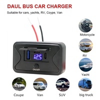 12v-24v 90W double PD3.0 USB C 36W & QC3.0 18W 3 ports chargeur de voiture prise accessoires pour voiture Bus RV camion camping-car