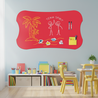Tableau blanc interactif magnétique UCI Art Déco en PET pour enfants, autocollant mural effaçable pour dessin, idéal pour les anniversaires et les murs de maternelle