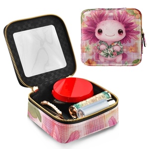 Custom Logo Girl <b>Makeup</b> Vanity Bag Cosmetic <b>Case</b> Travel Portable <b>Makeup</b> Storage Semi-Travel PVC Cosmetic Bags Zipper Closure - Product Image 1