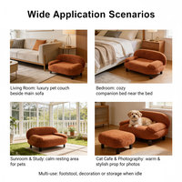Canapé d'intérieur de luxe pour animaux de compagnie avec rembourrage extra épais pour petits chiens et chats, housse en velours de luxe amovible et lavable