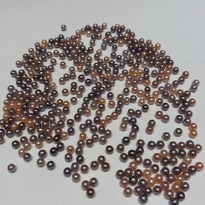 Perles d'eau douce naturelles en gros, 7-7,5 mm, violettes et pêche, forme presque ronde, perles cultivées en vrac, qualité AAA pour <span class=keywords><strong>la</strong></span> fabrication de bijoux - Product Image 1