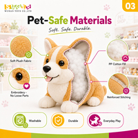 Mainan Anjing Interaktif dari Bahan Plush untuk Toko Hewan Peliharaan Online |   Squeaker & Crinkle, Label Pribadi, Pengambilan Sampel Cepat, Pasokan Massal