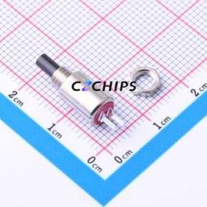 8632CQD2 Push Button Switch Through hole Switch Single Pole Single Throw - Normally Open Round Plunger Through Hole 500mA - Product Image 1