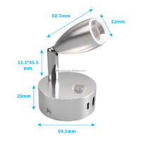 Lampe de lecture LED 12V USB Type-C pour camping-car, lumière de lecture intérieure, spot LED pour camping-car, caravane, lumière murale LED 12V