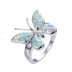 Anéis de borboleta boêmio femininos, design de animais fofos, presente para meninas, acessórios de joias