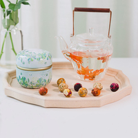 Boules de thé à fleurs biologiques de qualité supérieure nouées à la main | Tisane de santé naturelle avec jasmin/rose | Végétalien, fournisseur certifié halal