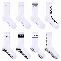 Chaussettes de sport antidérapantes à logo personnalisé, respirantes, avec semelle rembourrée, compression, tricot haute densité