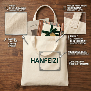 Sac de shopping en toile durable avec logo personnalisé HANFEIZI, sac fourre-tout pour un usage quotidien et des événements promotionnels - Product Image 4