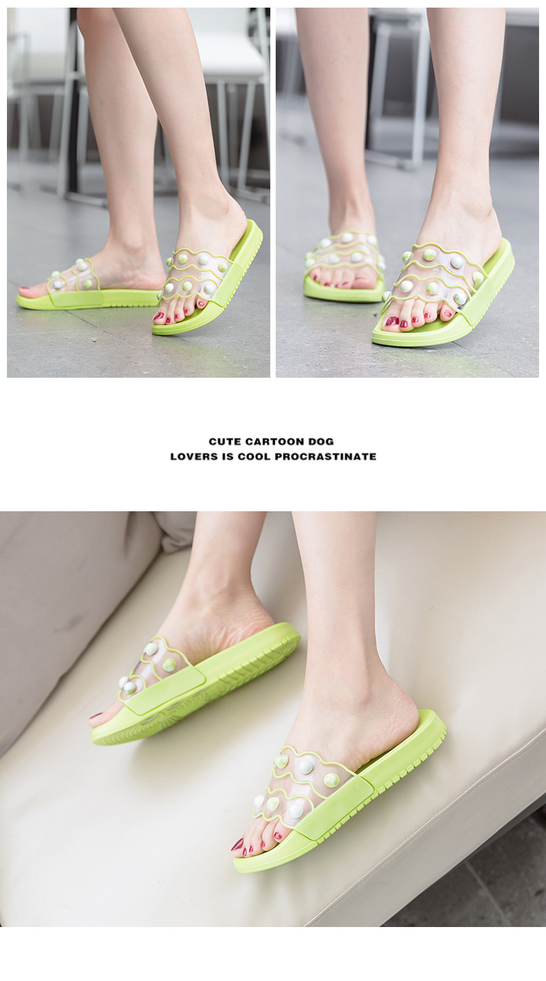 New Transparent Agate Ladies Rubber Slippers EVA Home Slippers Non-slip PVC Slipper