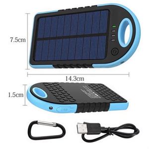 Chargeur solaire portable haute qualité haute capacité 5000 mAh avec lampe torche LED et mini-banques d'alimentation solaires avec porte-clés - Product Image 1